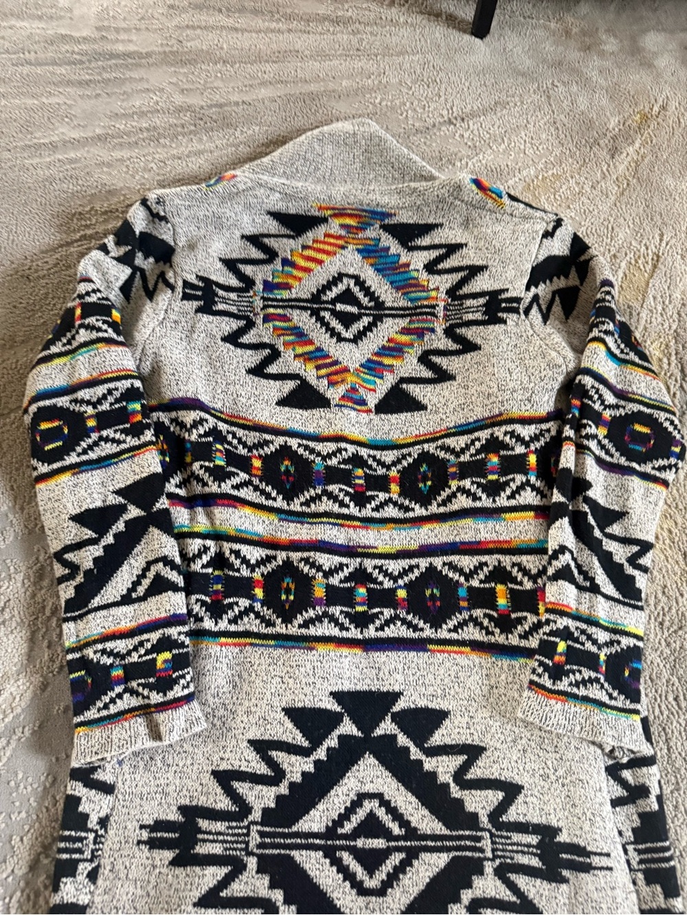 Northern Angel Aztec Long Cardigan sweater open front longline western small - Picture 12 of 12